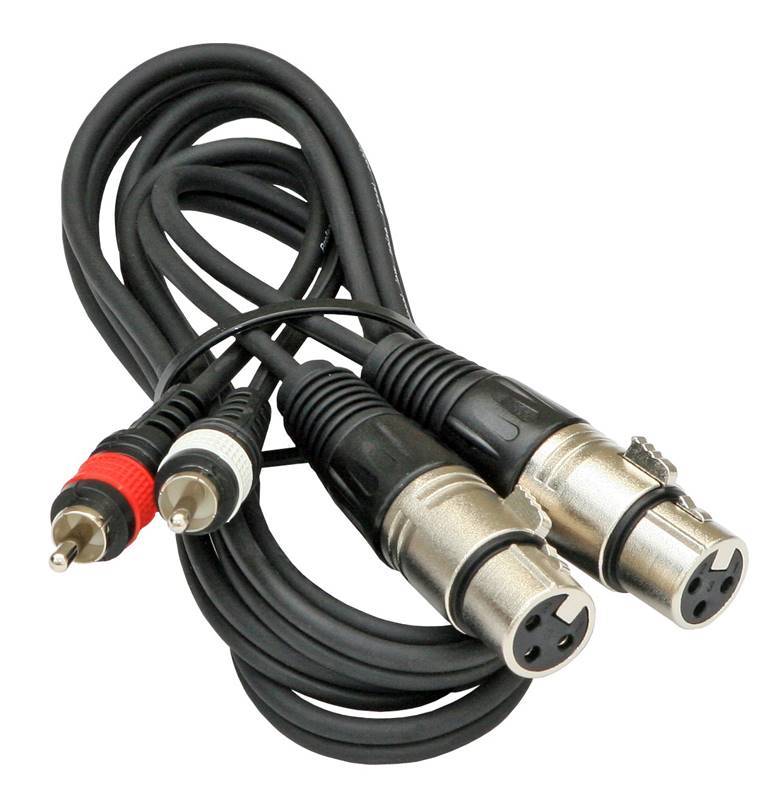 Hilec 2-0440 Câble audio assemblé, 2xRCA+XLRf 1,5m
