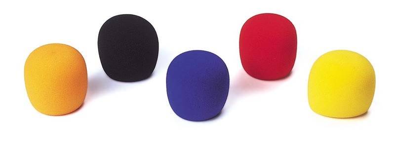 JB SYSTEMS WINDSCREEN colorés (5 pcs) Ensemble de 5 bonnettes micro en mousse et en couleurs différentes