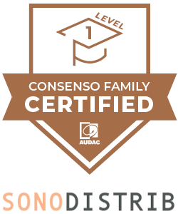 Certification AUDAC CONSENSO niveau 1 sonodistrib prest'events magasin sono lille installateur intégrateur audiovisuel