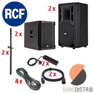 location enceinte sono pack son 3 rcf art 310-a mkiii sub 702-as ii tube de couplage enceinte cablage magasin sono lille seclin lens arras douai