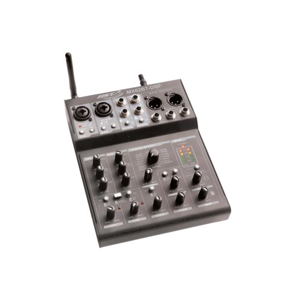 BST MX62BT-DSP Table de mixage compacte carte son USB, Bluetooth, DSP 