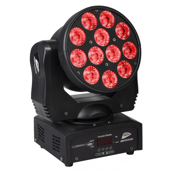 JB SYSTEMS CLUBWASH 2 projecteur lyre wash led 12x 12W RGBWAUV 6 en 1