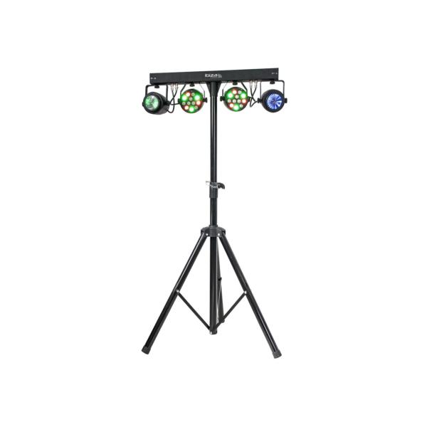 IBIZA Light DJLIGHT60 Pied lumière compact avec 2 projecteurs PAR RGBW + 2 MOON FLOWER A LED RGBWA