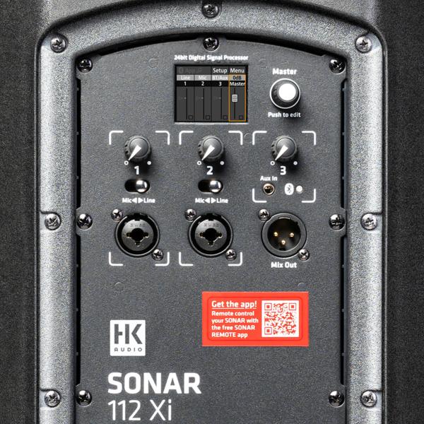 HK AUDIO SONAR 112 XI Enceinte amplifiée 2 voies 12" 600W RMS  Bluetooth 5.0 et mixeur intégré iOS et Android