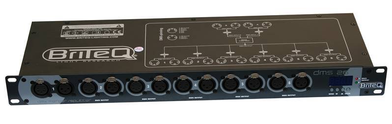 BRITEQ DMS-26 DMX Merger+Splitter+Booster, 2 entrées / 6 sorties