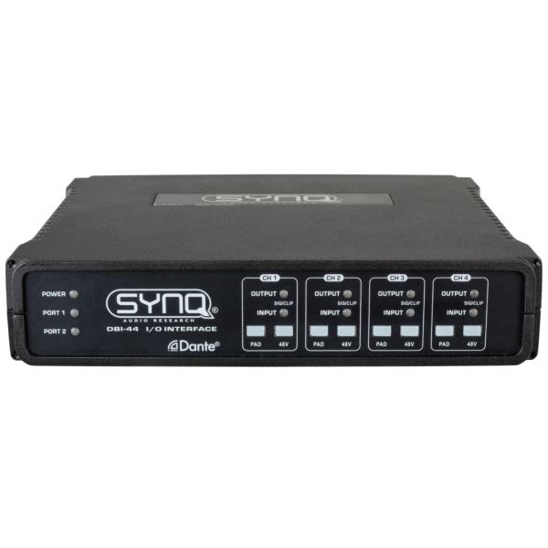 SYNQ DBI-44 Interface réseau audio analogique / DANTE®  4 entrées + 4 sorties analogiques + ports GPIO  (sans alimentation)