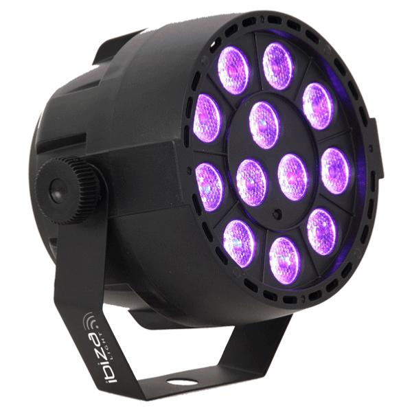 IBIZA Light PAR MINI UV projecteur lumière noire UV Led 12 x 2W