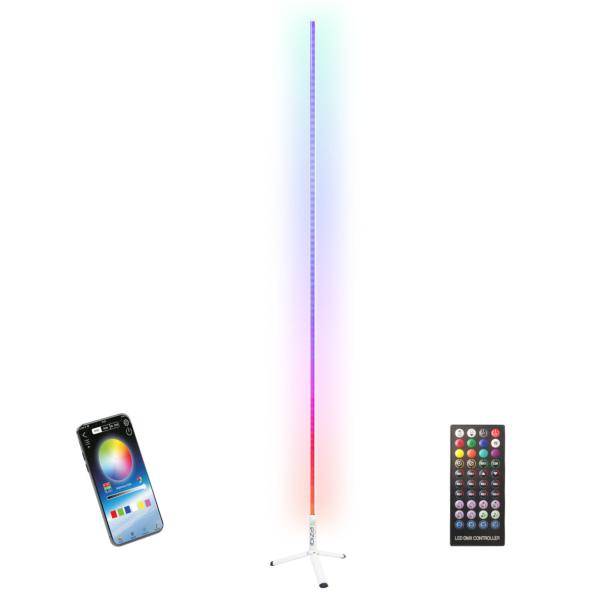 IBIZA Light MAGIC COLOR STICK WHITE TUBE LUMINEUX RGB SUR PIED – 1,5m - blanc