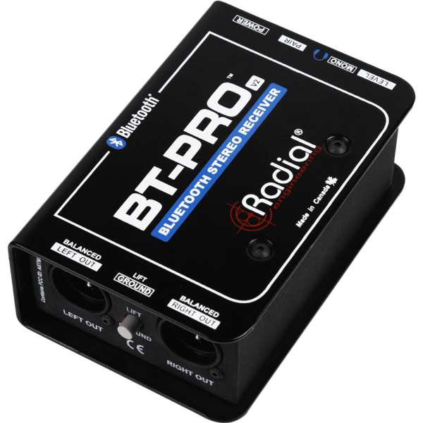 RADIAL BT-PRO V2 Boites de direct D.I. Récepteur Bluetooth stéréo vers 2x XLR symétrique