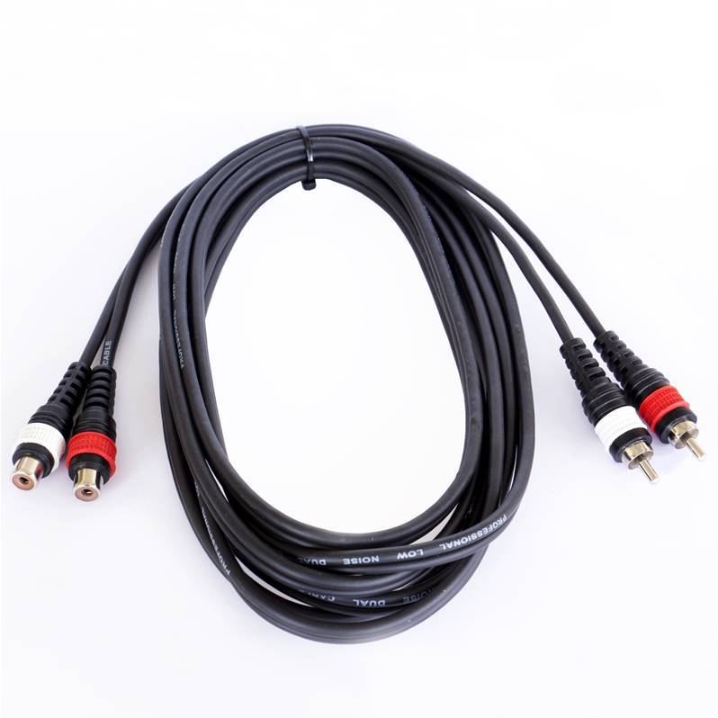 JB SYSTEMS RCAm/RCAf-TWIN-3M Câble audio 2x RCA mâle <> 2x RCA femelle - 3m