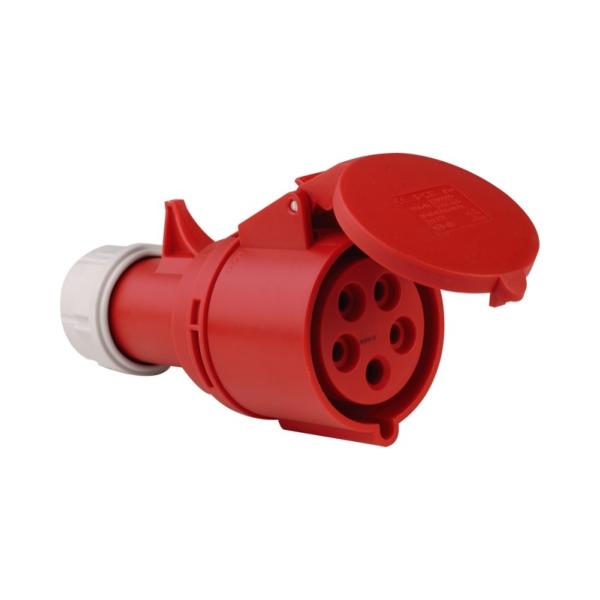 Adaptateur P17 32A tétrapolaire femelle - Prise mâle 32A 3P+N+T