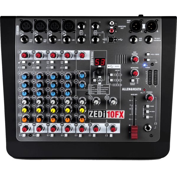 Allen & Heath ZEDI-10FX table de mixage compacte 4 in mono, 2 stéréo, USB avec effets