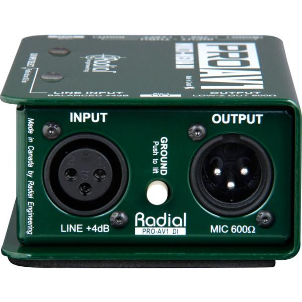 RADIAL PRO-AV1 Boites de direct - D.I. passive multimédia mono