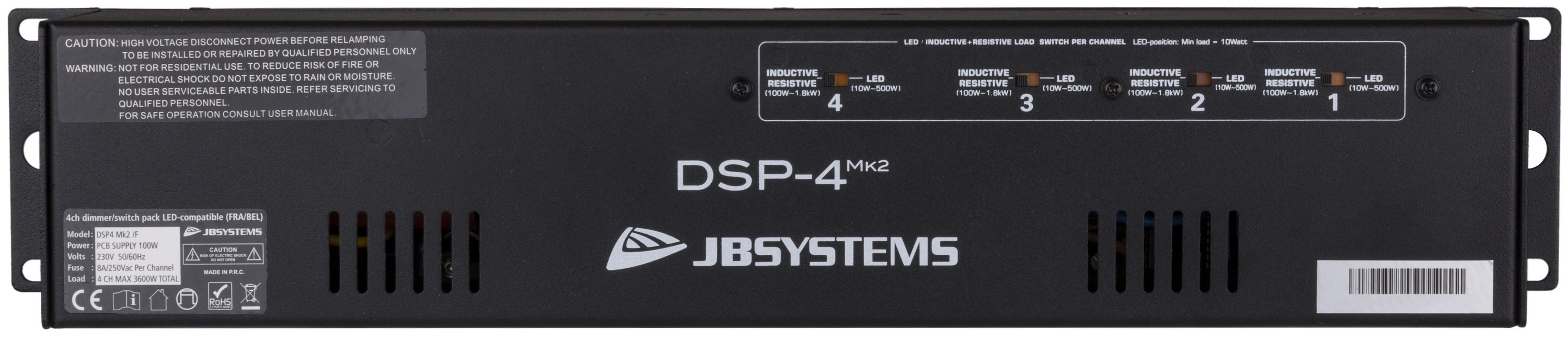 JB SYSTEMS DSP-4 MK2 (LED) Gradateur + Switch Pack 4 canaux DMX 4x1850W version FRA/BEL