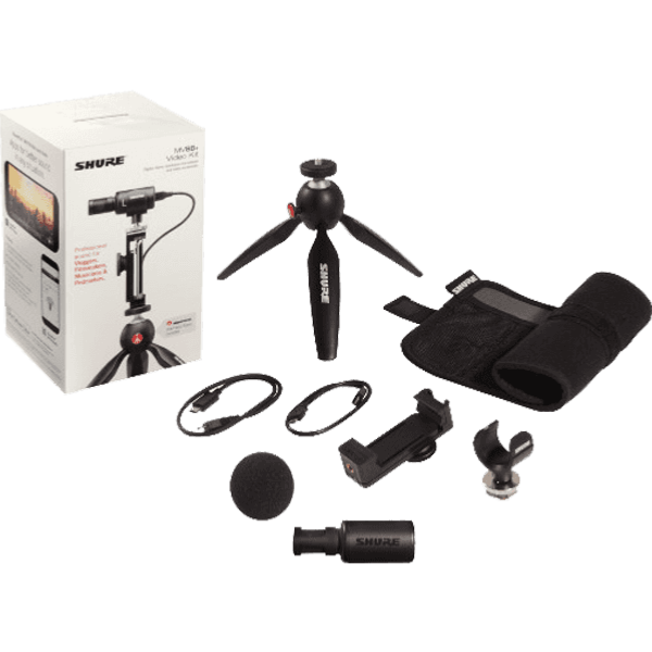 SHURE MV88+ DIG Video Kit micro + trépied - solution enregistrement audio broadcast pour smartphone