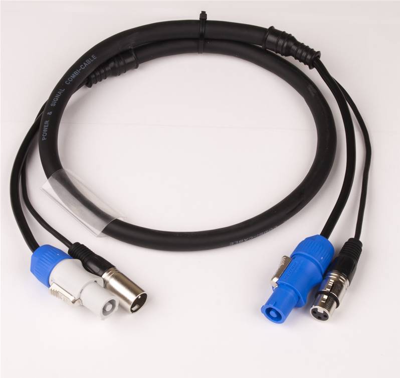BRITEQ POWERCON/XLR COMBI 3x1,5mm² CABLE 1M3 CombiCâble DMX+Alim 3x1,5mm² cable Powercon/XLR 1,3m