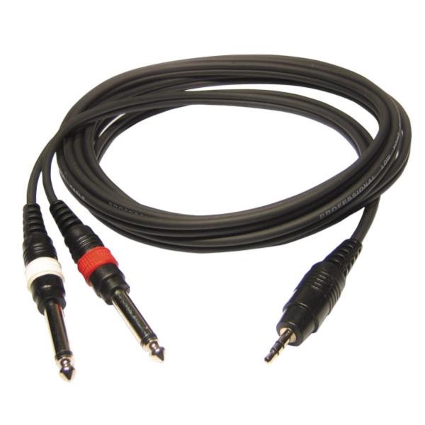 Câble audio minijack stéréo vers 2x Jack mono (Rouge et Blanc) 3m