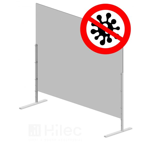 Hygiaphone écran en verre trempé pour table, comptoir et bureau sur pied 100cm x 75cm (COVID-19) 