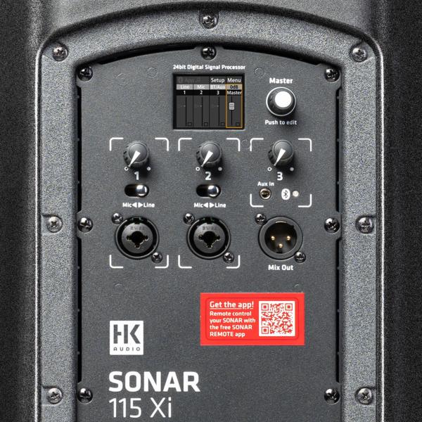 HK AUDIO SONAR 115 XI Enceinte amplifiée 2 voies 15" 600W RMS  Bluetooth 5.0 et mixeur intégré iOS et Android