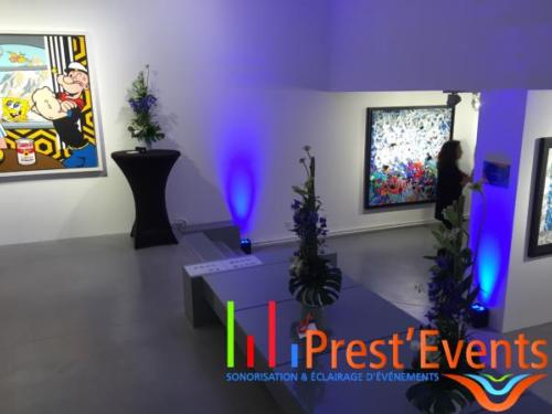 Prestation Technique Son, Lumi�re, Vid&eacute;o type convention puis cocktail dans une galerie d'art sur Lille.