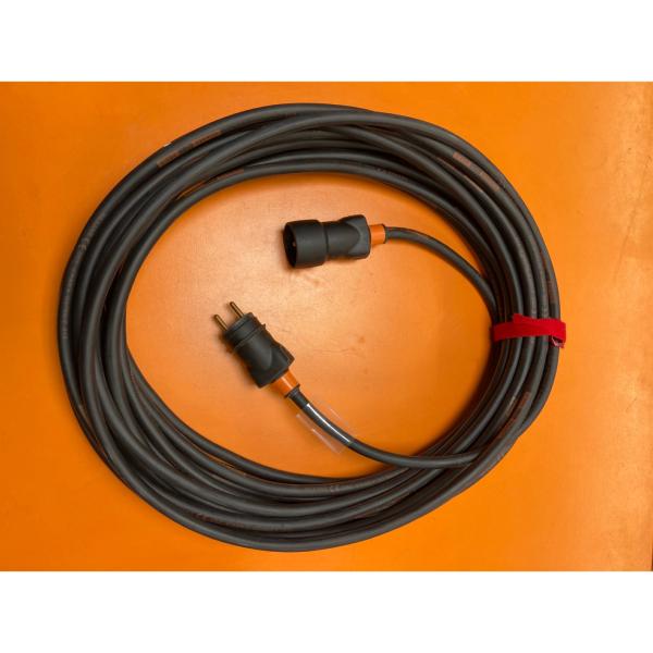 SD Câble ELEC 230V 16A prolongateur Mâle / Femelle 3G2.5 velcro rouge + thermo 5cm - longueur 20m