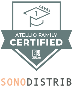 Certification AUDAC ATELLIO niveau 1 sonodistrib prest'events magasin sono lille installateur intégrateur audiovisuel