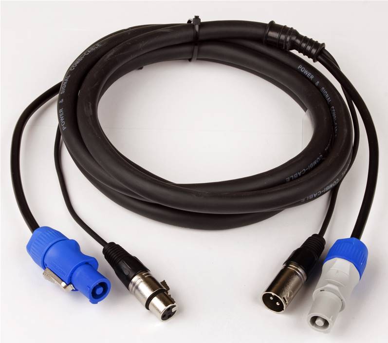 BRITEQ POWERCON/XLR COMBI 3x1,5mm² CABLE 3M CombiCâble DMX+Alim 3x1,5mm² cable Powercon/XLR 3m