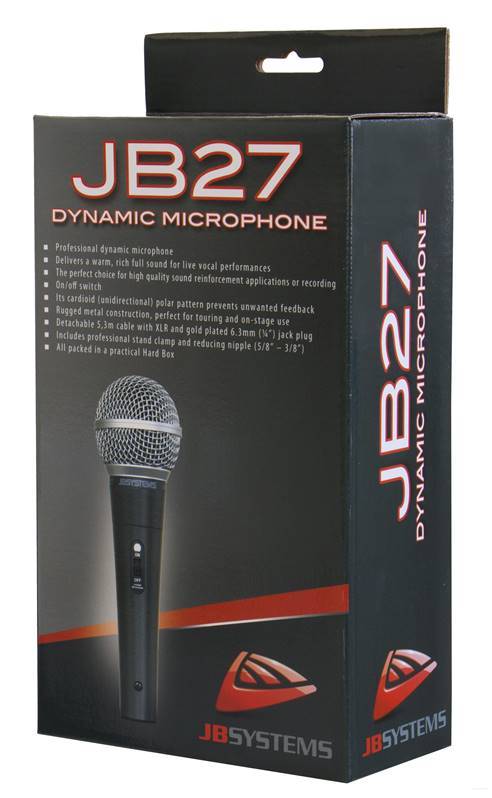 JB SYSTEMS JB27 Micro dynamique cardioïde pour voix avec commutateur (xlr)