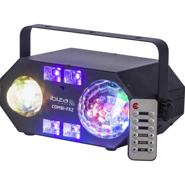 IBIZA Light COMBI-FX2 jeu de lumière 4 effets en 1  ASTRO, EFFET D'EAU, UV & STROBO