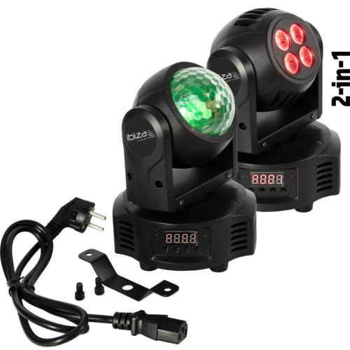 IBIZA LIGHT MH-ASTRO-WASH double lyre (double face) DMX 10W RGBW ASTRO + 4x 6W RBW Wash 