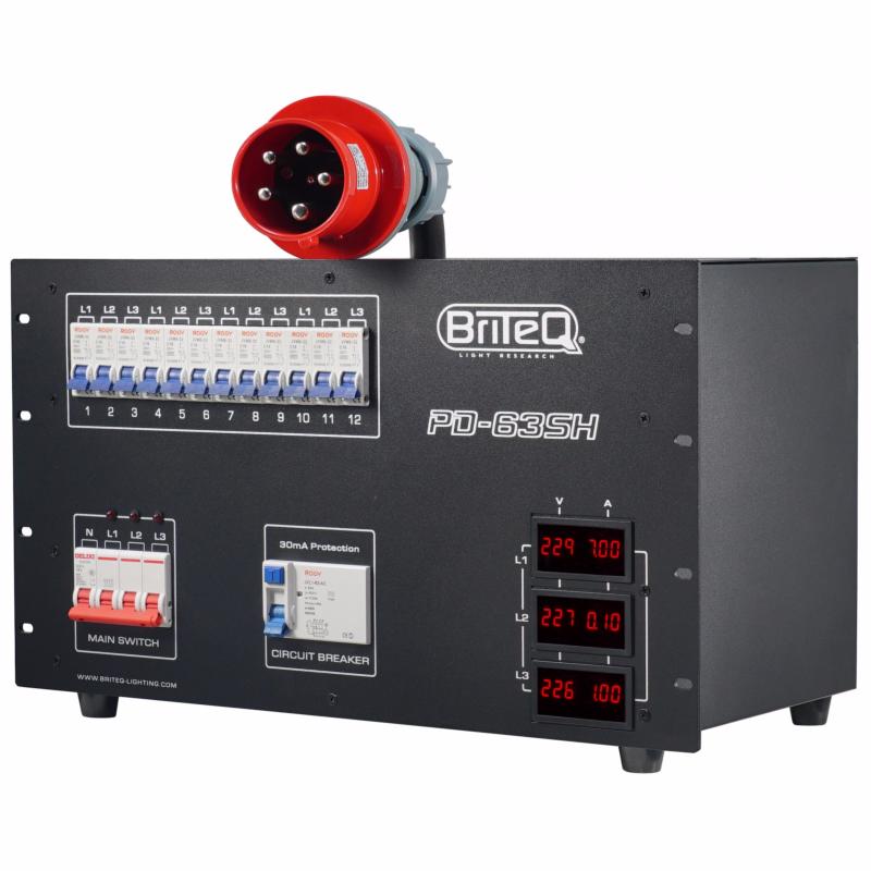 BRITEQ PD 63SH FRA BEL Distributeur de puissance triphasé 63A 400V entre phases