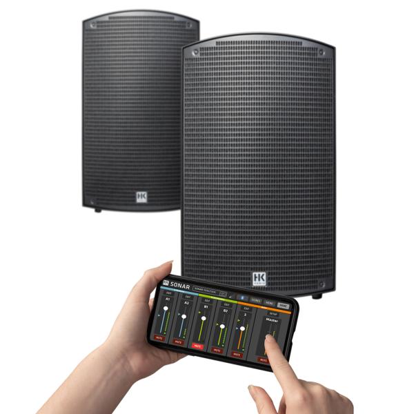 HK AUDIO SONAR 112 XI Enceinte amplifiée 2 voies 12" 600W RMS  Bluetooth 5.0 et mixeur intégré iOS et Android