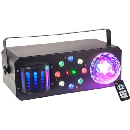 IBIZA Light COMBI FX1 jeu de lumière Led 4 en 1 stroboscope, astro, derby, laser