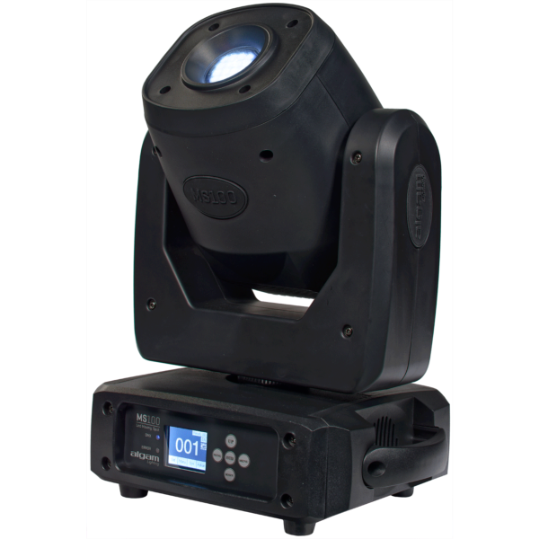 ALGAM LIGHTING  MS100 projecteur Lyre Spot LED 100W 2 roues de gobos 1 roue de couleurs Prisme rotatif 6 facettes 15°