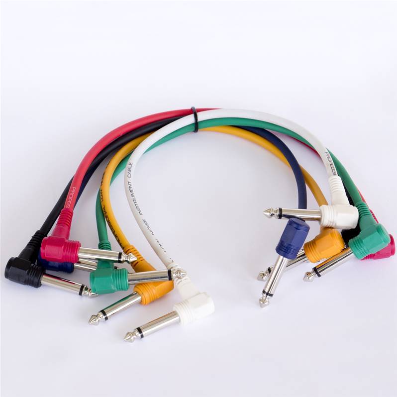 JB SYSTEMS JACKm/JACKm-90D-0M3 Câbles audio colorés Jack<>Jack 90° - 0,3m (set 6pcs)