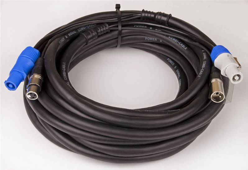 BRITEQ POWERCON/XLR COMBI 3x1,5mm² CABLE 10M CombiCâble DMX+Alim 3x1,5mm² cable Powercon/XLR 10m