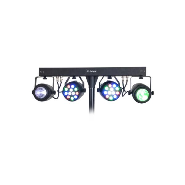 IBIZA Light DJLIGHT60 Pied lumière compact avec 2 projecteurs PAR RGBW + 2 MOON FLOWER A LED RGBWA