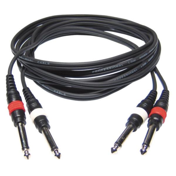 HILEC FL-22/6 Câble audio signal 2x Jack 6.35 mono <-> 2x Jack mono 6.35 - 6m