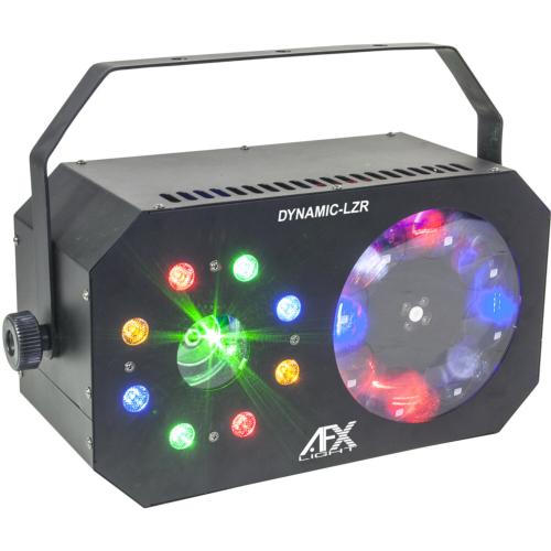 AFX Light DYNAMIC-LZR Jeux de lumière LED 3 en 1 : Gobo + Wash/Flash + Laser Rouge et Vert