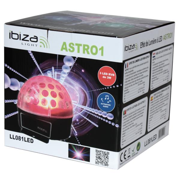 IBIZA LL081LED jeu de lumière led effet Astro 3x 3W RGB