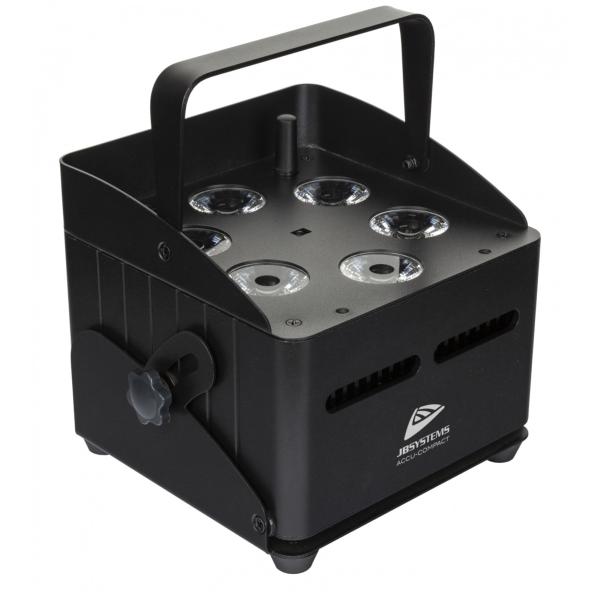 JB SYSTEMS ACCU COMPACT projecteur LED 6x 10W RGBWA sur batterie DMX sans fil ou IR sonodistrib magasin revendeur professionnel sono sonorisation éclairage vente lille lens arras douai valenciennes