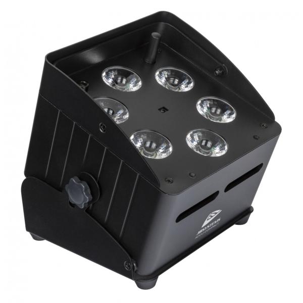 JB SYSTEMS ACCU COMPACT projecteur LED 6x 10W RGBWA sur batterie DMX sans fil ou IR sonodistrib magasin revendeur professionnel sono sonorisation éclairage vente lille lens arras douai valenciennes