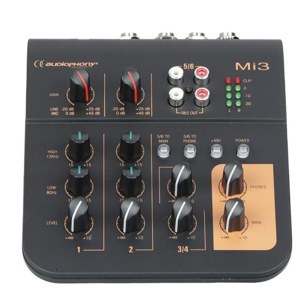 AUDIOPHONY Mi3 console de mixage compacte Mixer 3 canaux 2 micro et 1 stéréo