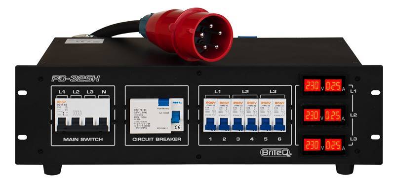 BRITEQ PD-32SH/FRA-BEL Distributeur de courant 32A Tri (Bloc) / HARTING+SOCAPEX (FRA-BEL)