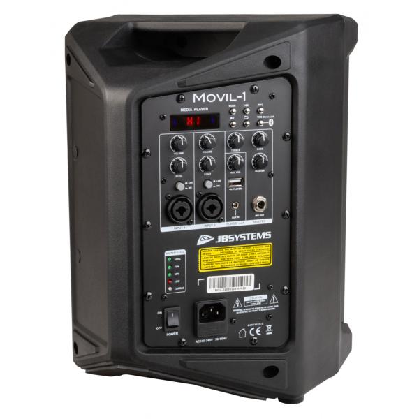 JB SYSTEMS MOVIL-1 Enceinte - Retour amplifié pour chanteur ou musicien 50W RMS - mixer intégré - Bluetooth