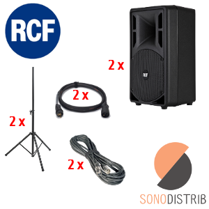 location enceinte sono pack son 1 rcf art 310-a mkiii pied enceinte cablage magasin sono lille seclin lens arras douai