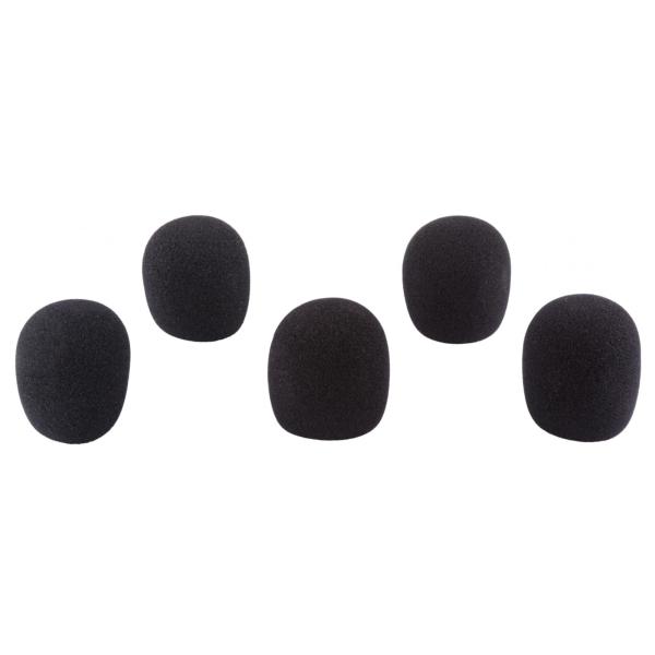 JB SYSTEMS WINDSCREEN noir (5 pcs) Ensemble de 5 bonnettes micro en mousse noire