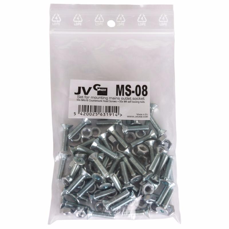 JV CASE MS-08 sachet de 50 vis M4x16mm avec écrou pour assemblage des prises