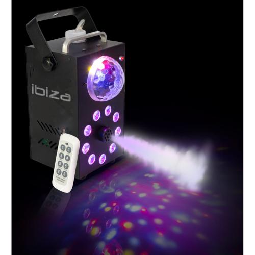 OCCASION - GAR 6 MOIS - IBIZA Light FOGGY-ASTRO jeu de lumière effet astro + LED RGB + machine à fumée 700W avec télécommande sans fil