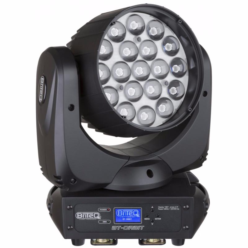 BRITEQ BT ORBIT Projecteur Lyre Wash Led 19 x 15W RGBW zoom 10-60 deg